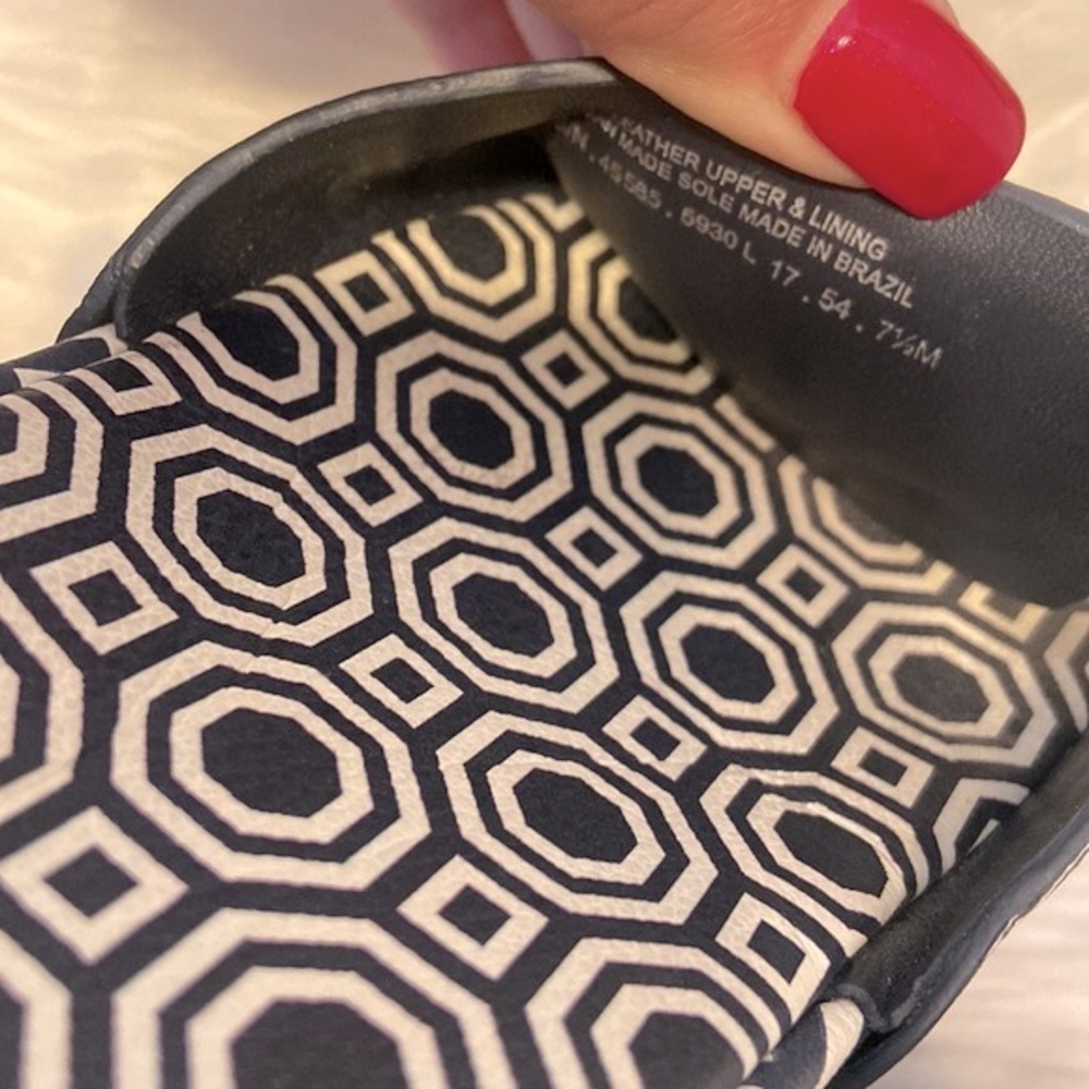 Tory Burch Noah Navy Leather Slides Size 7 1/2 - Picture 11 of 16